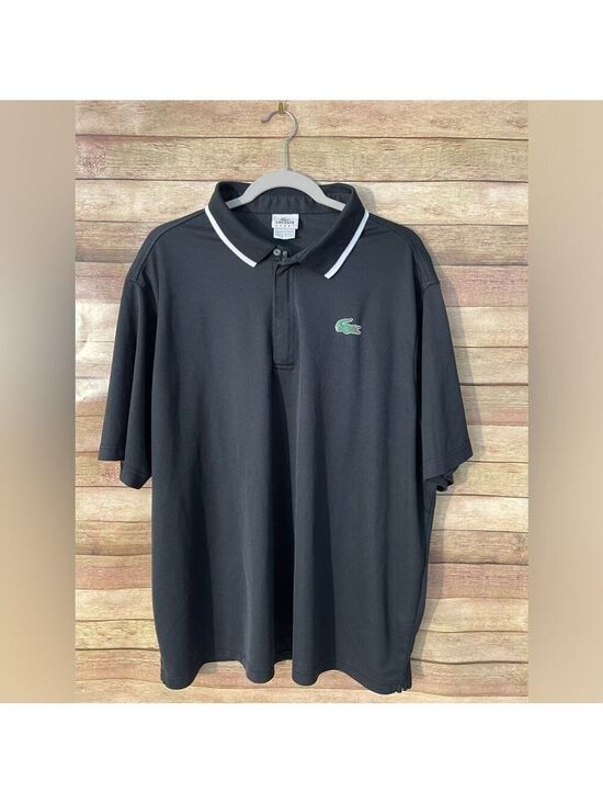 Lacoste Other - Vintage Lacoste Sport Mens Polo Andy Roddick Shirt Black with White Trim 3XL 9